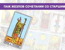Значение пажа жезлов в сочетании другими картами